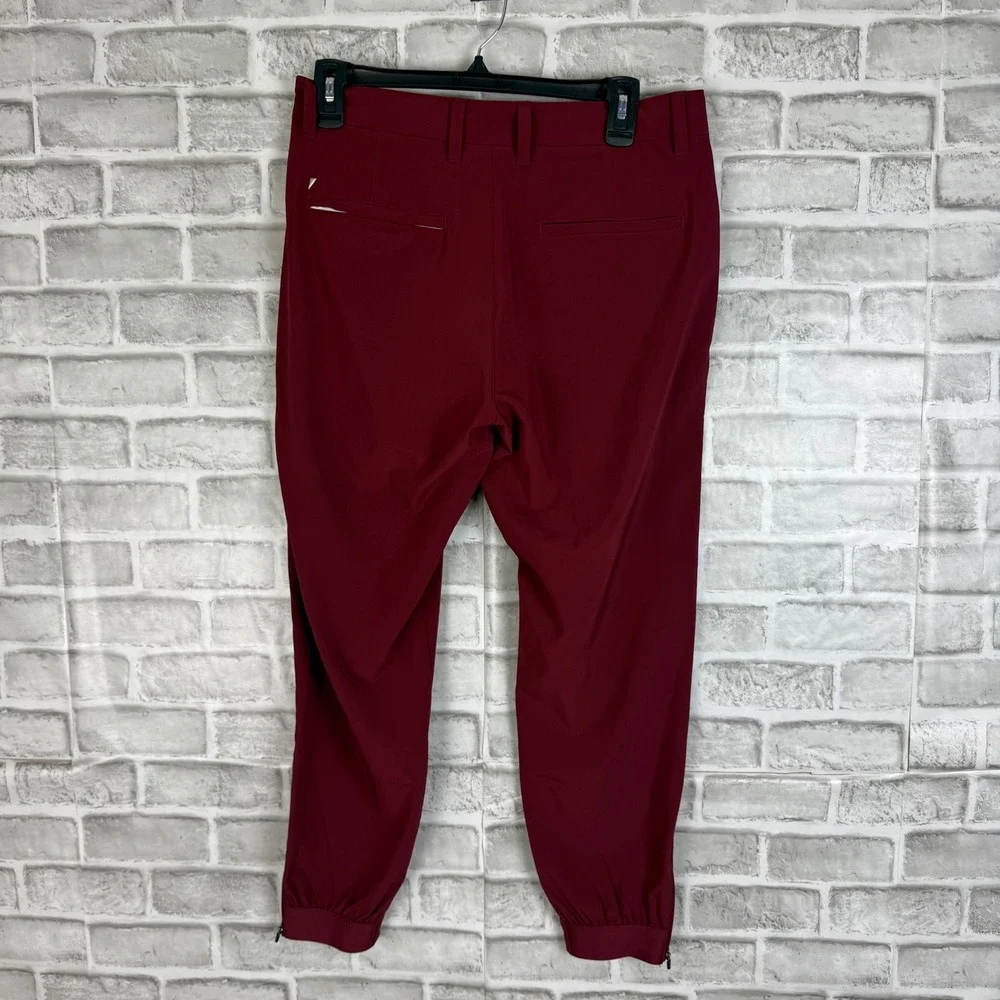 Primo Golf Joggers Mens 31 Short Burgundy Maroon Tapered Ankle Zip Performance